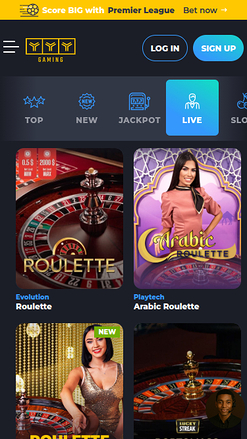 Croupier en direct mobile de YYY Casino