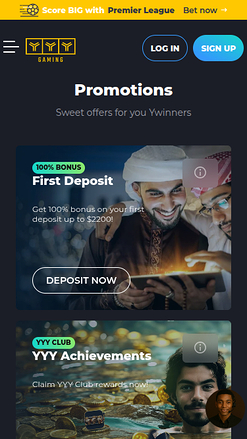 Promotions mobiles de YYY Casino