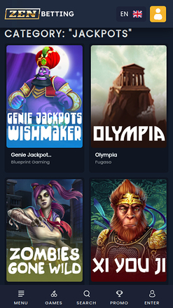 Jackpot mobile de ZenBetting Casino