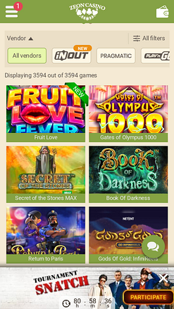 Zeno Casino Mobile Games