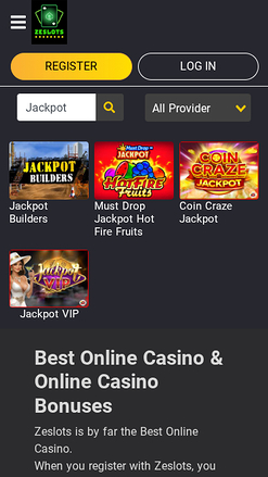 Jackpot mobile de Zeslots Casino