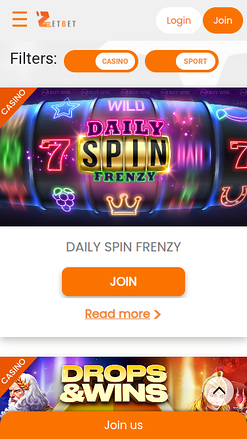 Promotions mobiles de Zet Bet Casino