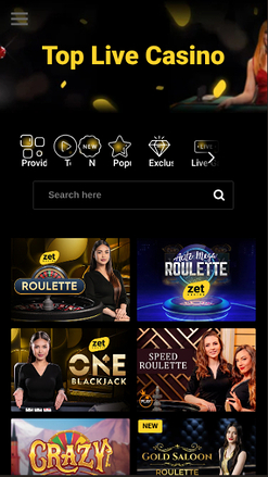 Croupier en direct mobile de Zet Casino