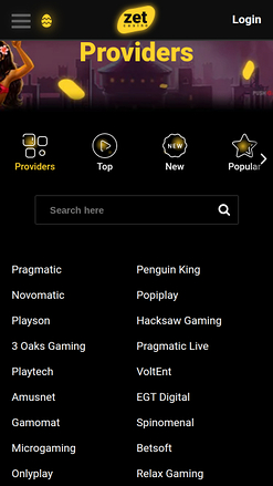 Développeurs de jeux mobiles de Zet Casino