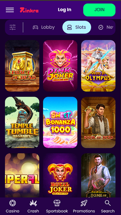 Jeux mobiles de Zinkra Casino