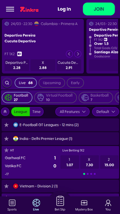 Paris sportifs mobiles au casino Zinkra