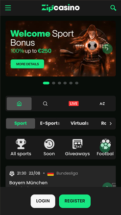 Sport di Zip Casino su mobile