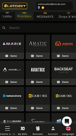 Desarrolladores de juegos móviles de Zlatobet Casino