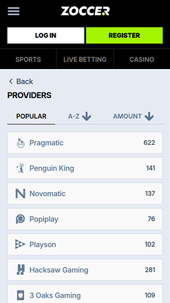 Zoccer Casino Game Developers