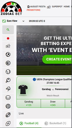 Sports mobiles de Zodiacbet Casino