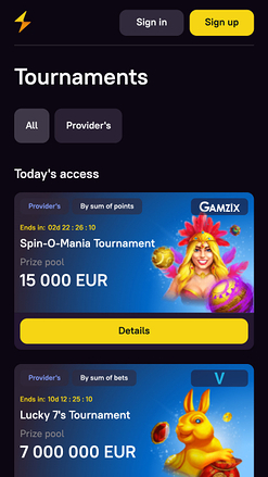 Zoome Casino Mobile Tournaments