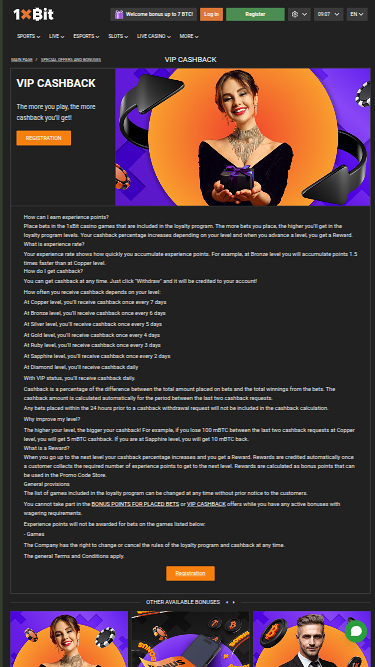 1xBit Casino Mobile VIP Program