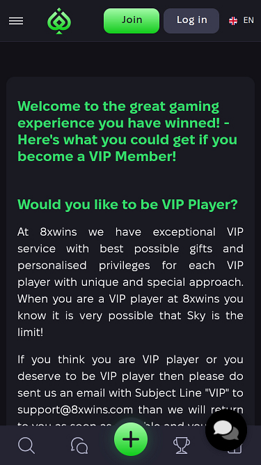 8xwins Casino Mobile VIP