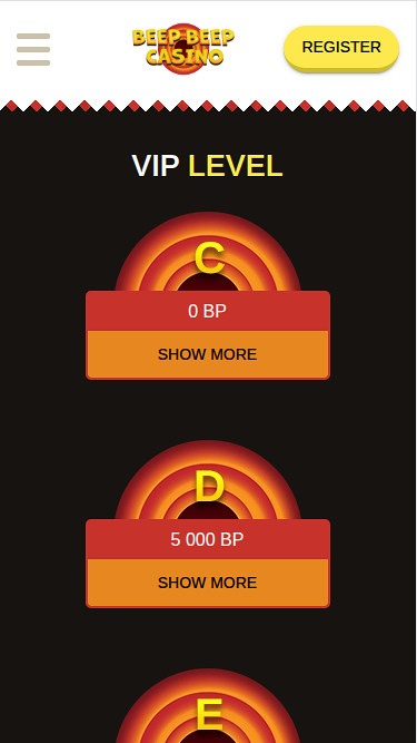 Programme VIP mobile de Beep Beep Casino