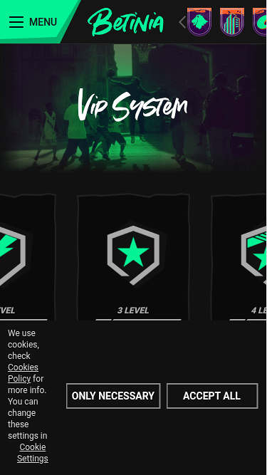 Programme VIP mobile Betinia Casino