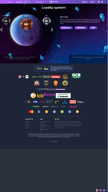 Programme VIP mobile de Bet It All Casino