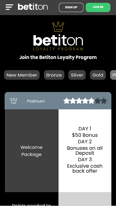 Programme VIP mobile Betiton Casino