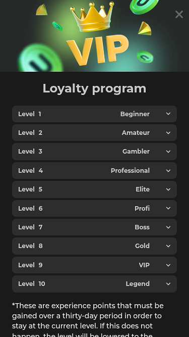 Programa VIP de Betunlim Casino Móvil