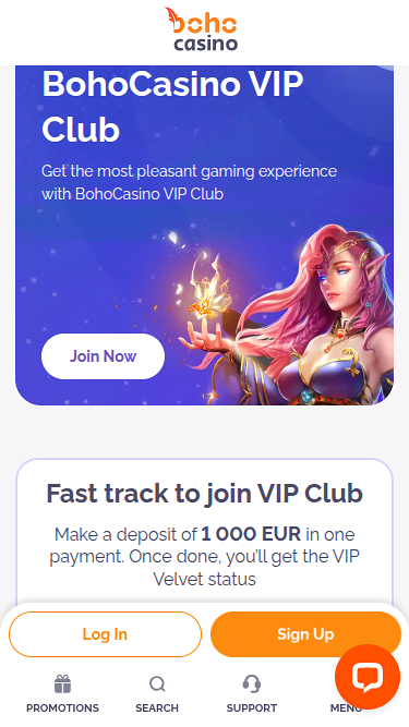 Boho Casino Mobile VIP Program