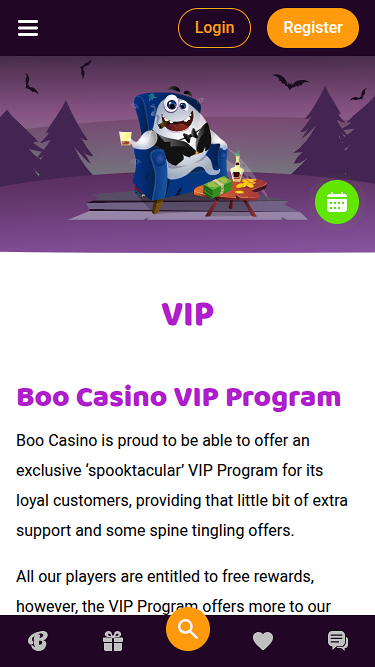 Programa VIP Móvil de Boo Casino