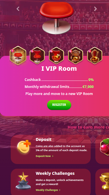 Programa VIP móvil de Casino Infinity