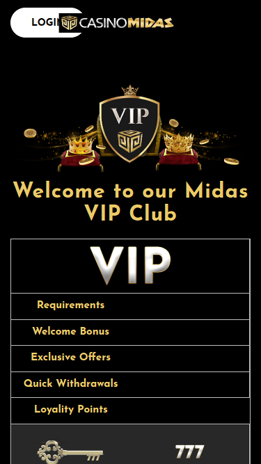 Programme VIP mobile Casino Midas