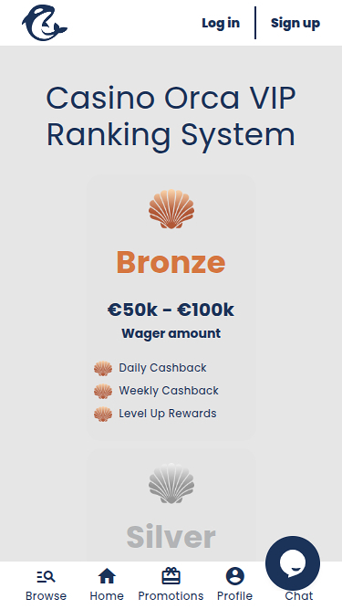 Casino Orca Mobile VIP Program