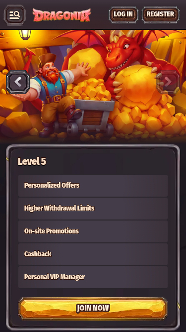 Programme VIP mobile Dragonia Casino