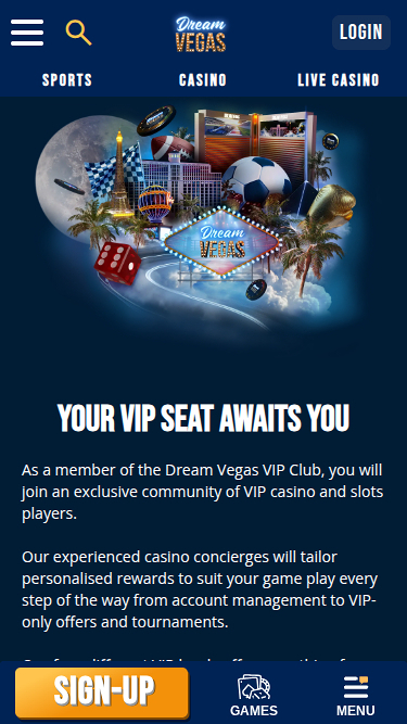Dream Vegas Casino Mobile VIP Program