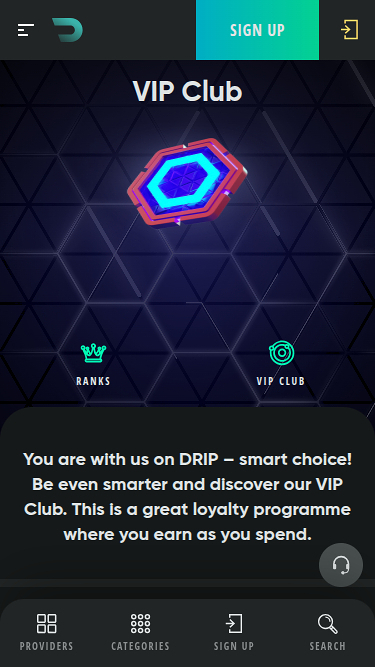 Drip Casino Mobile VIP Program