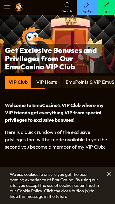 Emu Casino モバイル VIP プログラム