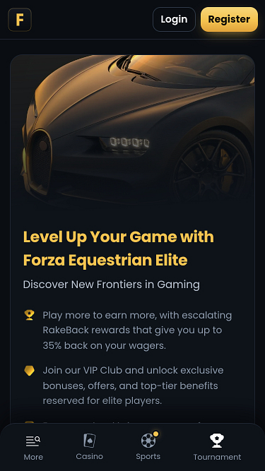Мобильная VIP-страница казино ForzaBet