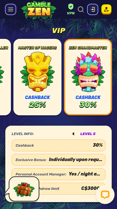 Programma VIP mobile GambleZen