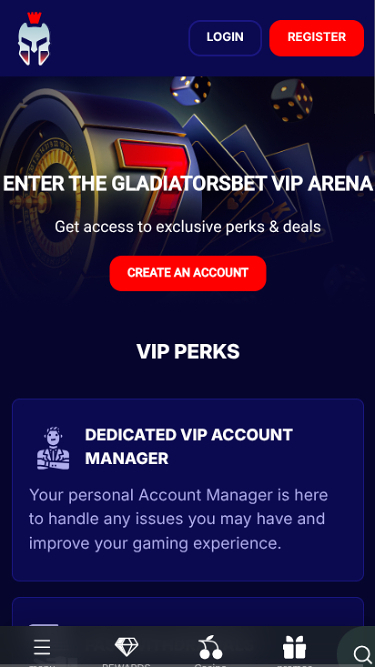 VIP screenshot of GladiatorsBet Casino for Mobile