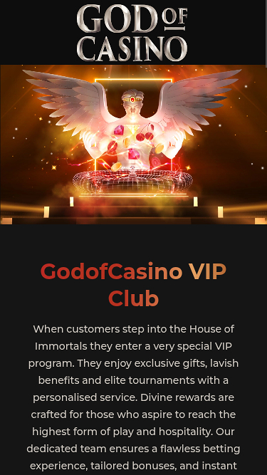 VIP screenshot of God of Casino for Mobile