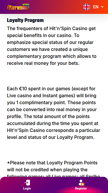 Hitnspin Casino Mobile