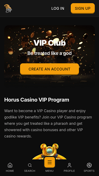 Horus Casino Mobile VIP