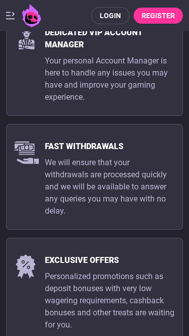 Capture d'écran VIP du casino Hotloot pour mobile