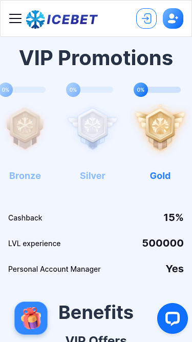 Programa VIP de IceBet Casino para Móvil