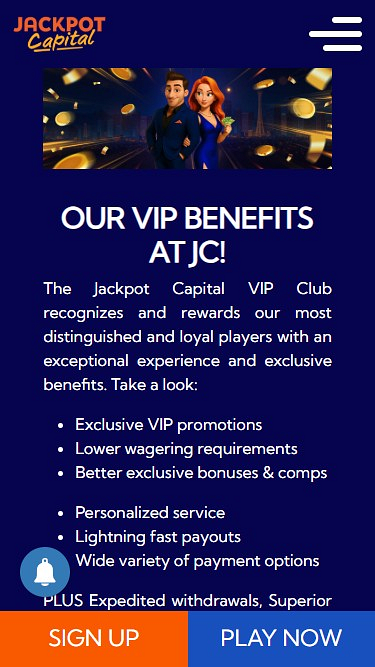 Programma VIP mobile di Jackpot Capital