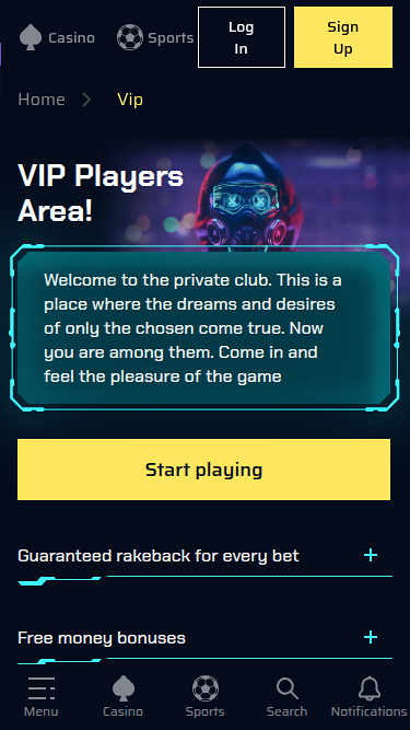 JustBit Casino Mobile VIP Program