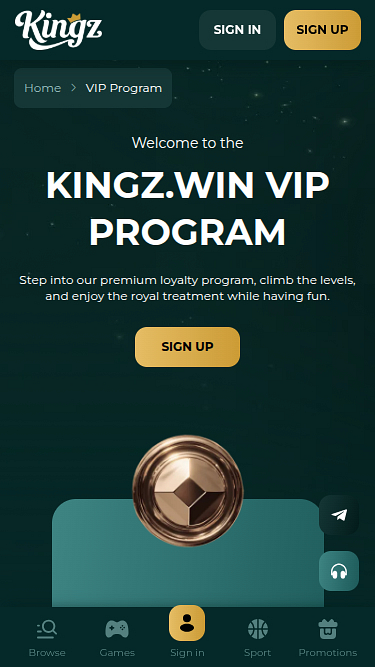 Programme VIP mobile du casino Kingzwin