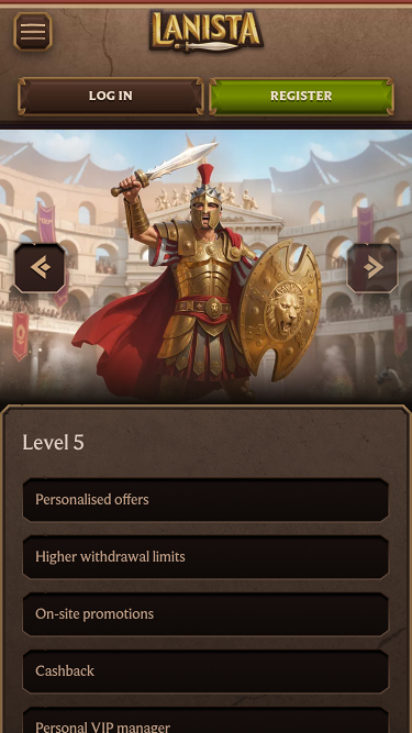 Programme VIP du casino Lanista