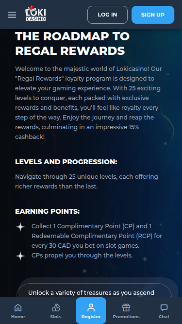 VIP-программа мобильного казино Loki