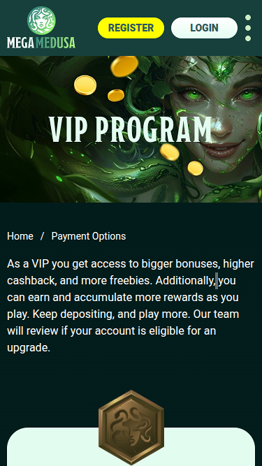 Mega Medusa Casino Mobile VIP Program