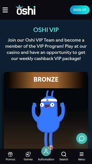 Oshi Casino Mobile VIP Program