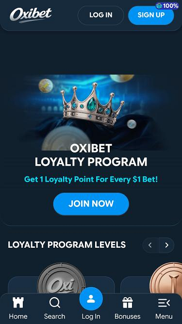 Мобильная страница VIP-клиента казино Oxibet