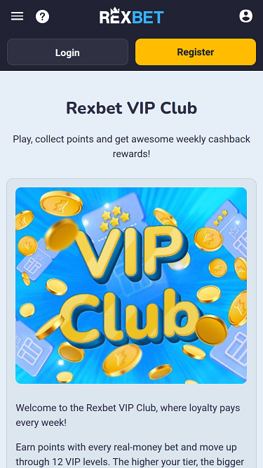 Мобильное VIP-приложение казино Rexbet