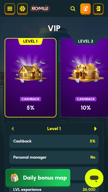 Programme VIP mobile du casino Richville