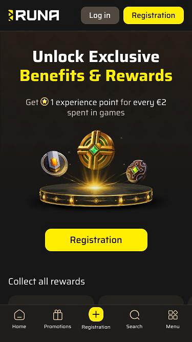 Runa Casino VIP-Mobilseite